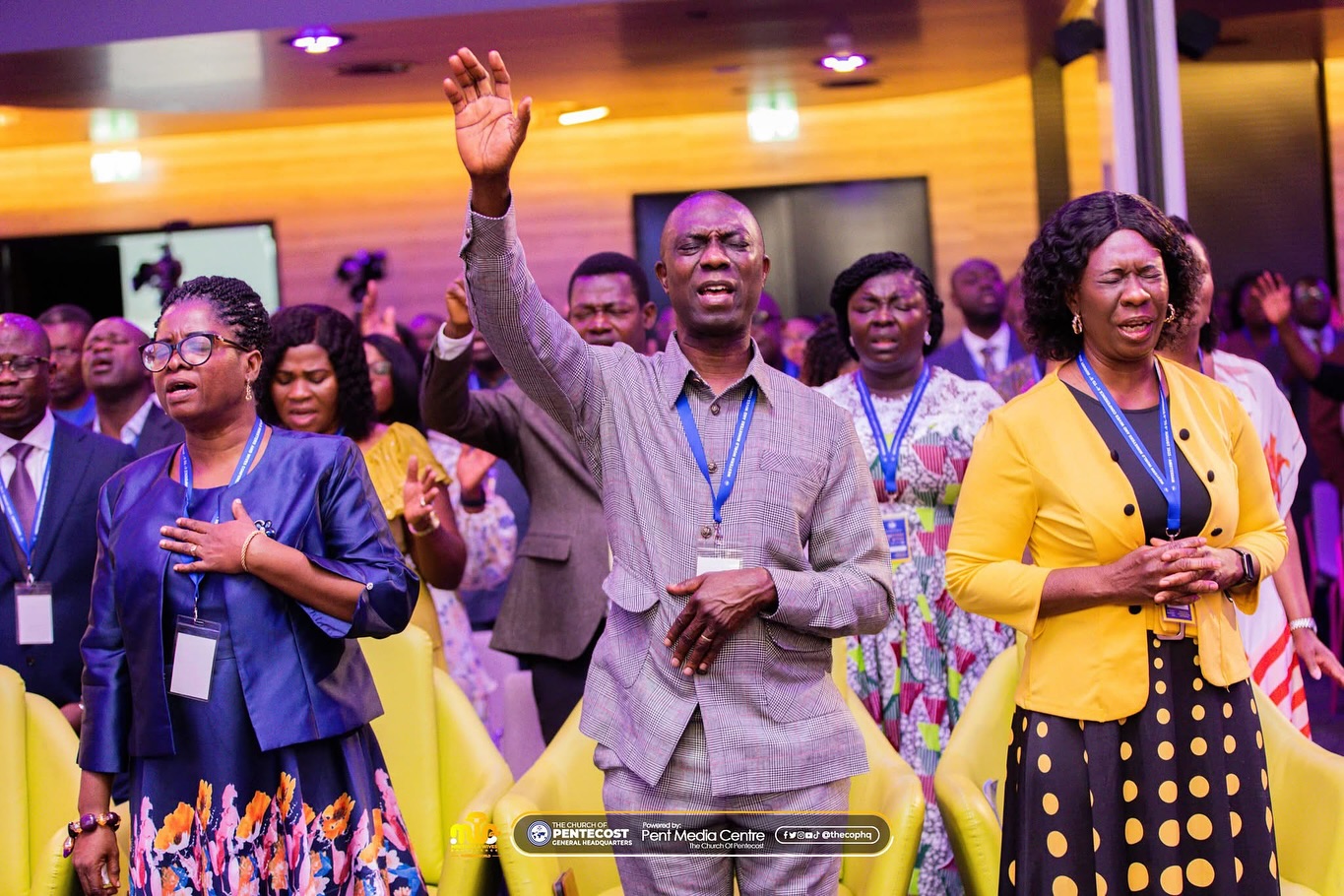 Sunday worship celebration with the congregation gathered together